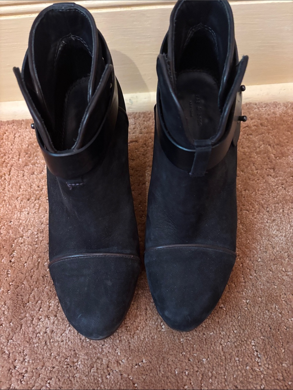 Black Women's Ankle Boots - Sleek Suede Fashion Booties